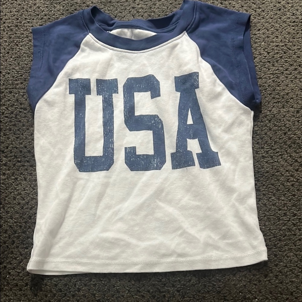 Kids Blue and White USA Shirt